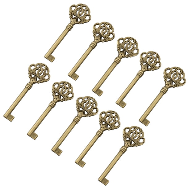 10Pc Vintage Style Open Skeleton Key Hole Head Furniture Cabinet