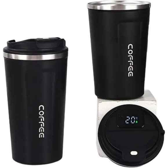 Double wall Stainless steel 510ML Vacuum Smart temperature controlled Modern Coffee Mug Cups With touch temperature display Led Lid