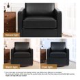 thumbnail image 4 of DREAMSIDEA Swivel Accent Chair with Thick Cushion Mid Century Faux Leather Barrel Chair Swivel Club Chair for Living Room&Bedroom,Black, 4 of 6