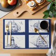 thumbnail image 2 of Nautical Navy Placemats Set of 6, Blue Lighthouse Boat Compass Ocean Placemats for Dining Table, Place Mats for Kitchen Tabletop, Waterproof Wipeable Dining Table Mats Set, 2 of 9