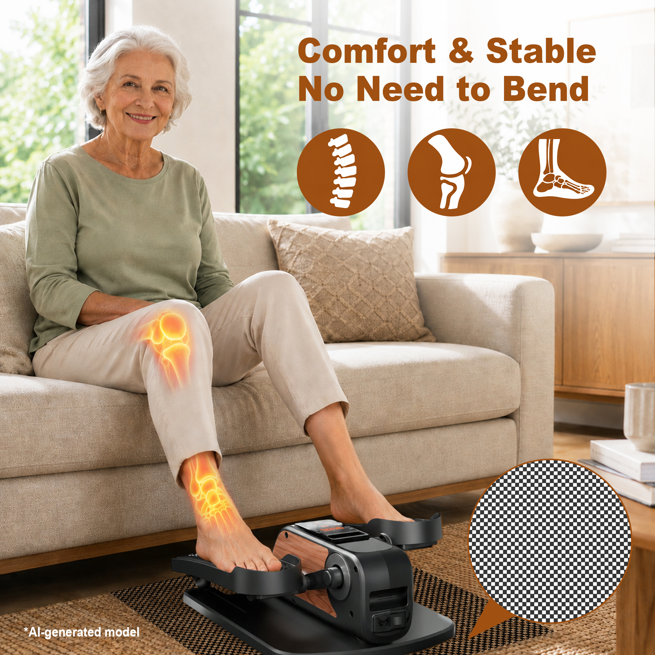 Wefely Under Desk Elliptical Mini Leg Exerciser photo 4