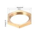 thumbnail image 2 of Uxcell G1/2 Lock Nut, Hex Brass Female Locknut for Plumbing 4 Pack, 2 of 5