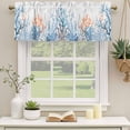 thumbnail image 2 of Coastal Coral Curtain Valances for Windows, Kitchen Valance Window Treatments Panel 2 Pack, Blue Ocean Starfish Seagrass Watercolor Rod Pocket Short Curtains for Bathroom Bedroom 60 x 18 Inch, 2 of 8