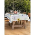 thumbnail image 2 of Watercolor Easter Outdoor Tablecloth - 60x120 Inch Rectangle Dining Table Cover, Cute Rabbits Flower Wreath Eggs Bow Plaid Waterproof Outdoor Table Cloth with Umbrella Hole & Zipper for Picnic/Patio, 2 of 7