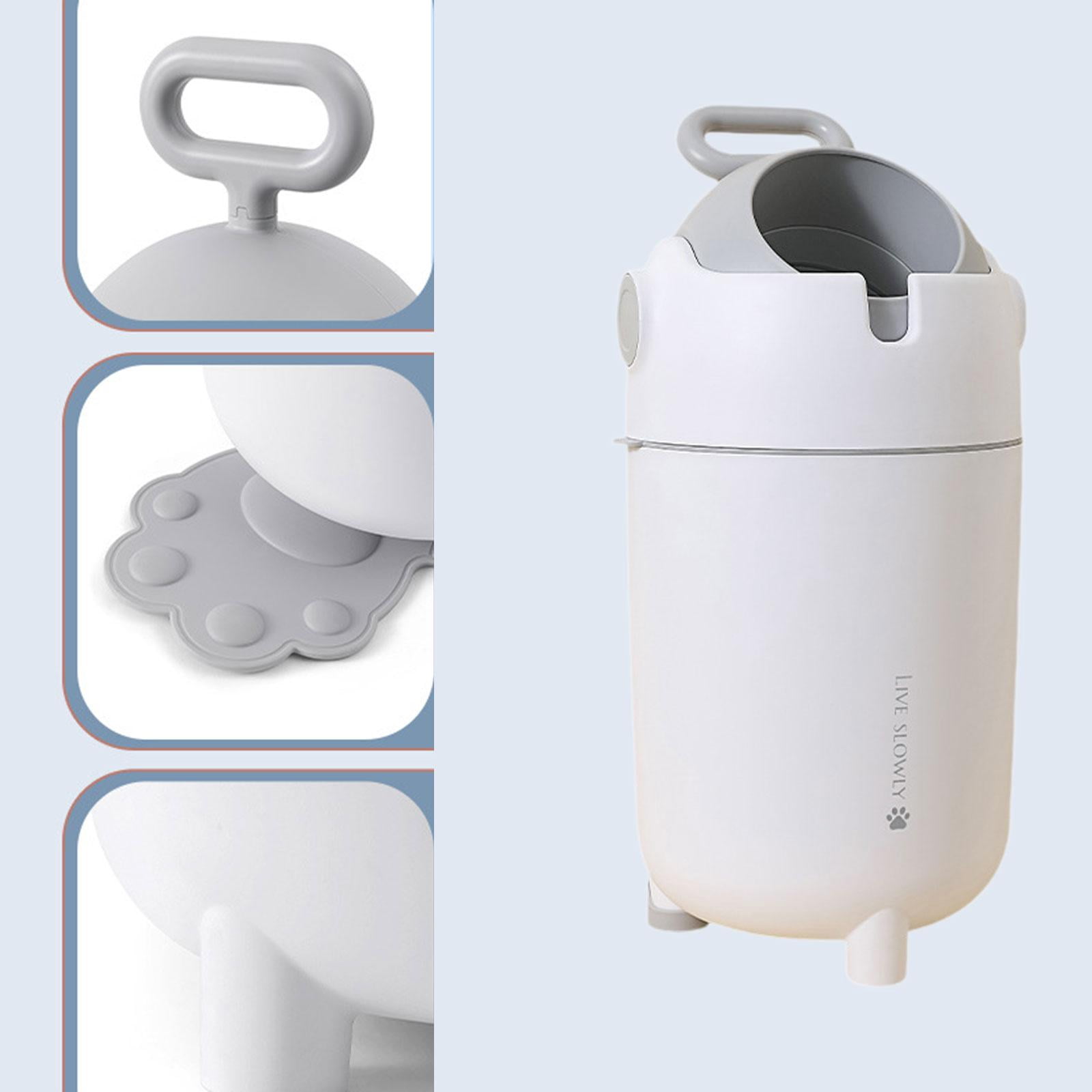 Fiocias Diaper Trash Can Garbage Bin Simple Dustbin Silent Opening Closing Waste Can for
