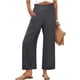 thumbnail image 3 of TaTaai Women's Summer Straight Leg Pants, Loose Fit High Waist Trousers with Pockets, Soft Ruffles and Pleats Design, Perfect for Casual, Beach and Seasonal Wear Gift, 3 of 7