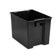 Hyper Tough Garage Plastic Stacking Open Storage Bin, Large, Black, No Lid