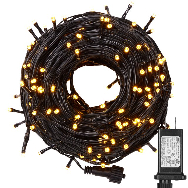 Rosnek Christmas String Lights, 20M/50M/100M Black Wire Low Voltage