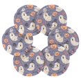 thumbnail image 7 of Yayeee 6 PCS Drink Coasters with Holder Set Woven Absorbent Round Tabletop Hot Pad, Blue Cute Halloween, 7 of 7