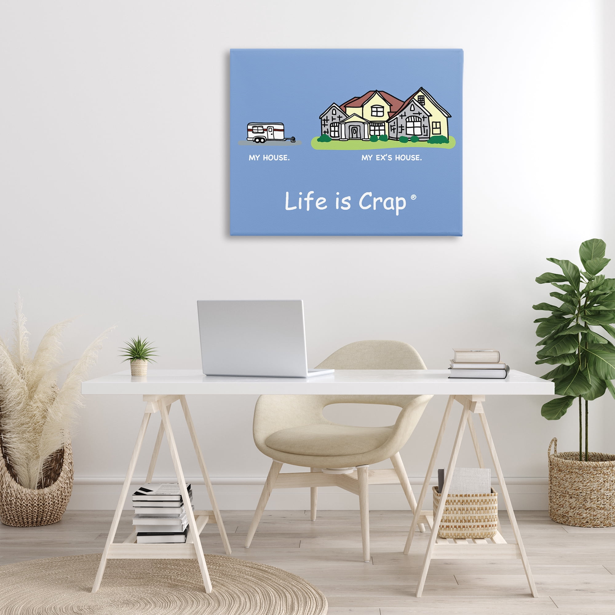Stupell Industries Funny My House Novelty & Humor Painting Wrapped Canvas Art Print Wall Art, 40 x 30