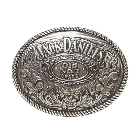 Jack Daniels Silver Oval Belt Buckle