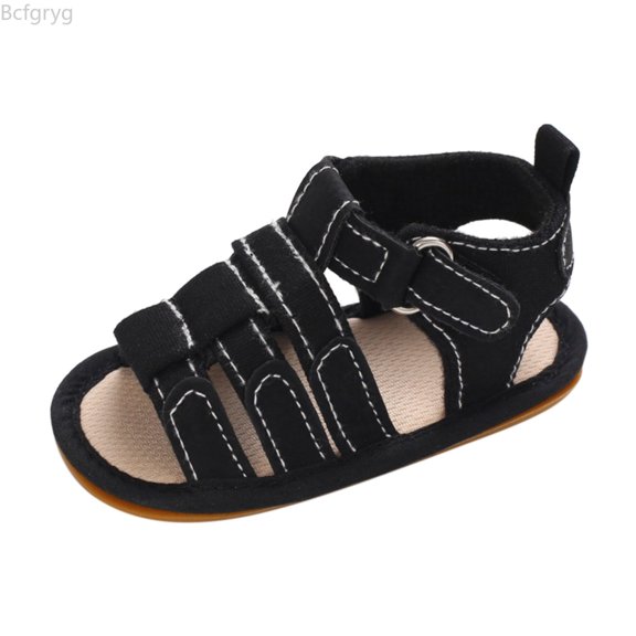 Bcfgryg Spring And Summer Children Baby Toddler Shoes Boys And Girls Sandals Flat Bottom Light Open Toe Hook Loop Solid Color Roman Style Baby Sandals Size 4