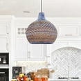 thumbnail image 5 of Arturesthome Blue Rattan Dome Pendant Lights, 5 of 6