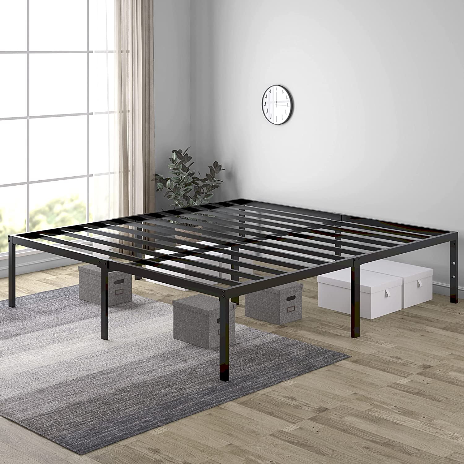Buy Sha Cerlin Heavy Duty King Size Metal Platform Bed Frame,Self