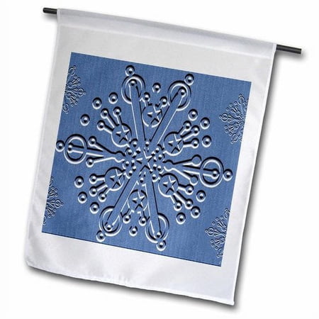3dRose Blue Snowflake  Garden Flag  18 by 27-Inch