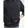 thumbnail image 3 of Reebok Mens Classics Vector Pocket Hoodie Sweatshirt, Black, X-Small, 3 of 5