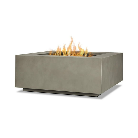 Aegean Square Propane Gas fire table in Mist Gray with Natural Gas Conversion kit