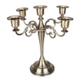 thumbnail image 1 of Candelabro de pilar, candelabro, 5 velas, aleación de Zinc, 5 brazos, candelabro para decoración central, comedor de eventos bronce, 1 of 9
