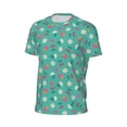 thumbnail image 6 of Wukai Cherry Strawberry Floral Print Men's Short-Sleeved Mesh T-Shirt,Quick-Dry Short Sleeve Workout T-Shirt-4X-Large, 6 of 8