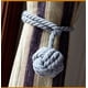 thumbnail image 2 of Paquete de 2 alzapaños para cortinas: alzapaños de cuerda para cortinas resistentes, alzapaños decorativos rurales hechos a mano (gris), 2 of 4