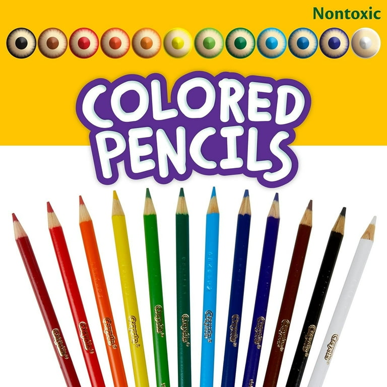 Crayola Colored Pencils Assorted Colors Pre sharpened Adult Coloring 12 Count