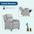 thumbnail image 3 of Gymax Fauteuil Inclinable pour Enfants avec Repose-Tête et Accoudoirs de Rangement Gris, 3 of 10