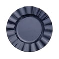 thumbnail image 3 of BalsaCircle 10 Navy Blue 11" Round Disposable Salad Dinner Plastic Plates Gold Wavy Trim Wedding Party Tableware, 3 of 8