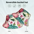 thumbnail image 2 of Yiaed Bird Butterfly Rose Print Reflective Stripe Bucket Hat Unisex Funny Outdoor Fisherman Cap Beach Sun Hat, 2 of 5