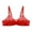 Red, variant on Front Closure Bras for Women Floral Print Adjustable Straps Wirefree Seamless Full Coverage Push Up Everyday Bra,Black,40 C