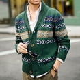 thumbnail image 2 of Akiihool Cardigan for Men Sweater Men's Shawl Collar Cardigans Slim Fit Button Down Knitted Cardigan Sweater (Green,XXL), 2 of 5