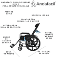 thumbnail image 2 of Andafacil® Silla de Ruedas 3 en 1 para Adulto Reclinable | Adultos Mayores, 2 of 9