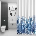 thumbnail image 4 of Summer Ocean Coral Bathroom Shower Curtain, Nautical Sea Watercolor Blue Starfish Shell Waterproof Washable Soft Bath Curtain for Bathtub Decor with 12 Hooks&Grommet, 66x72 Inch, 4 of 9