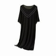 thumbnail image 5 of Sakmal Comfy Sleepwear for Women 100% Cotton House Dress Black Short Sleeve Nightgowns for Women, 5 of 5