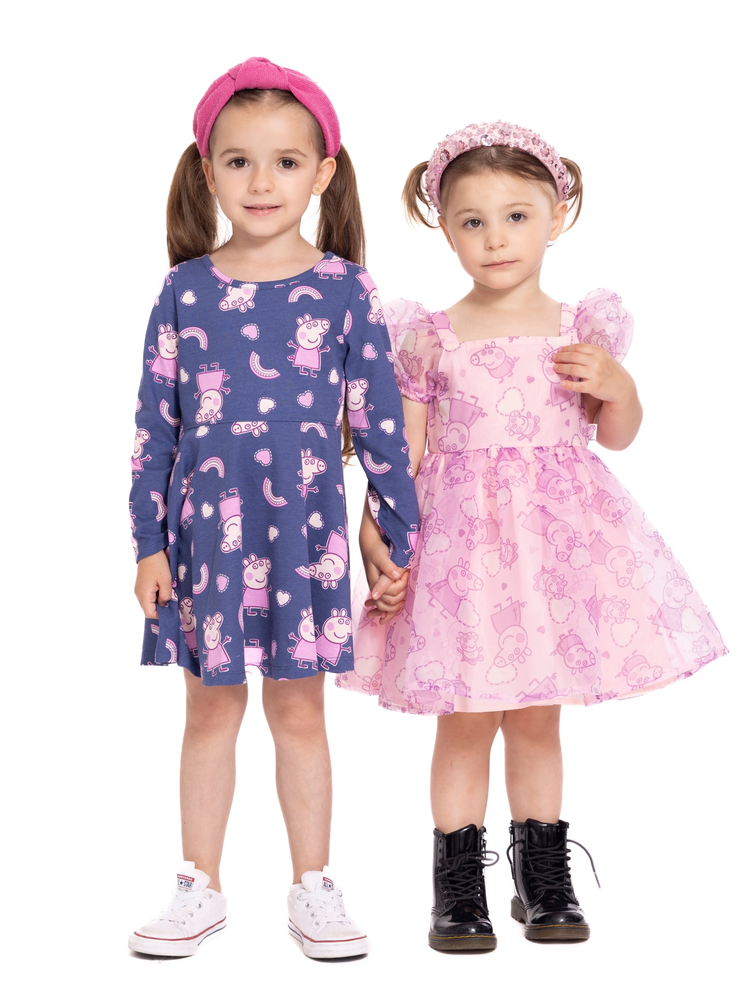 Peppa Pig Toddler Girls' Print Dress with Puff Sleeves, Sizes 12M-5T