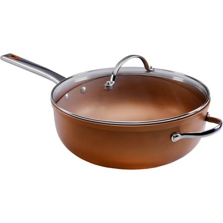 Farberware Colortech Aluminum Nonstick Covered Jumbo Cooker, 6-Quart, Copper