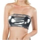 thumbnail image 3 of Top bandeau para mujer, color liso, top palabra de honor, camisón sin mangas para música Gris, 3 of 7