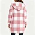 thumbnail image 6 of Xaqiouau Womens Plaid Sherpa Jacket Fleece Hooded Coat Zip Up Long Sleeve Buffalo Check Teddy Jacket Warm Winter Outerwear with Pockets, 6 of 6