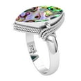 thumbnail image 2 of 925 Sterling Silver Ring Natural Abalone Shell Handmade Jewelry, 2 of 10