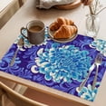 thumbnail image 3 of Chrysanthemum Spring Floral Placemats Set of 4 Summer Flowers Purple White Place Mats Indoor Wipeable Table Mats Washable Cloth Dining Table Placemats for Kitchen Holiday Party Home Decor 13x19 Inch, 3 of 9
