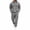 Dark Gray, variant on Men’s 2 Piece Tracksuit Outfit Set, Button Placket Pullover Hoodie with Kangaroo Pocket, Drawstring Cargo Jogger Pants with Multi‑Side Pockets, Daily Walking Outdoor Wear XXL