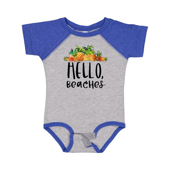 Inktastic Hello, Beaches Group of Pineapples Boys or Girls Baby Bodysuit