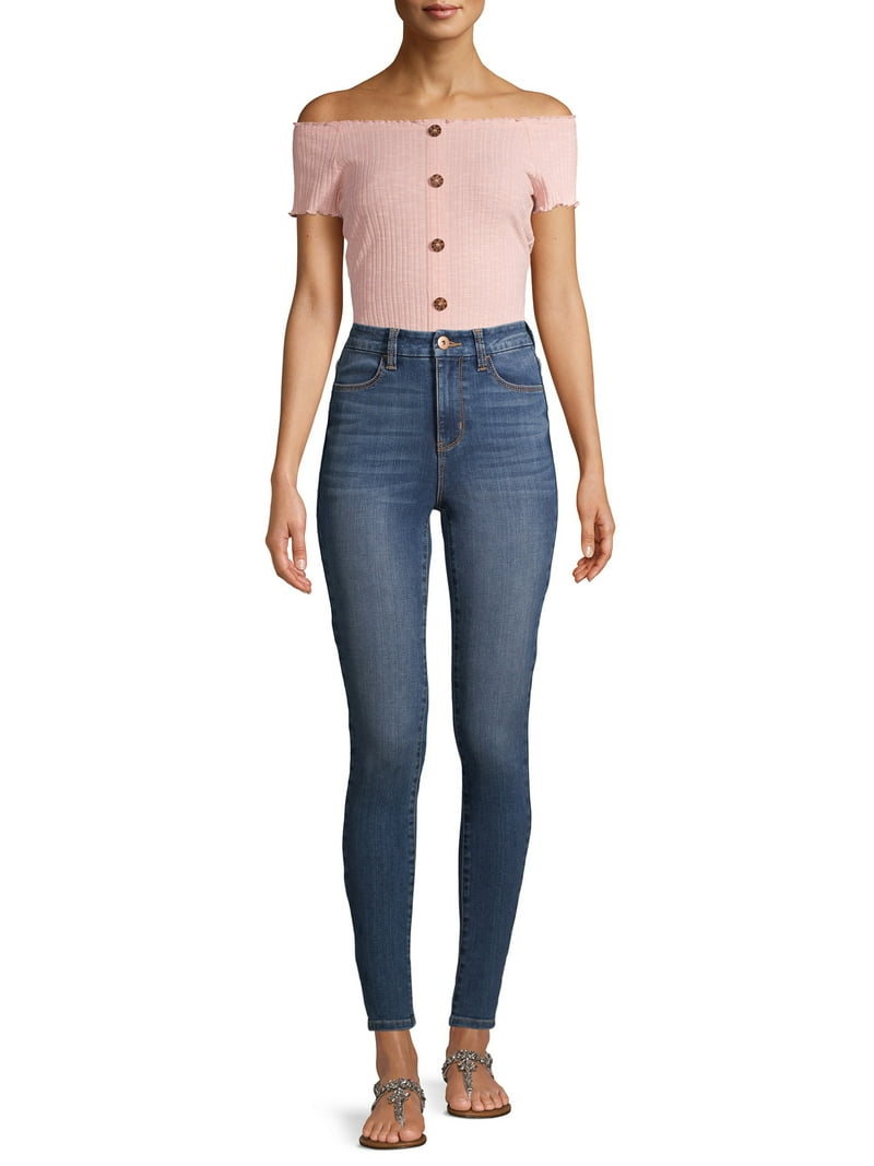 No Boundaries Juniors Curvy Ultra High Rise Ankle Skinny