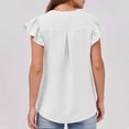 thumbnail image 5 of hotojiny Womens Ruffle Cap Sleeve Tops Summer Trendy V Neck Casual Shirts Lounge Comfy Solid Color Blouse, 5 of 6