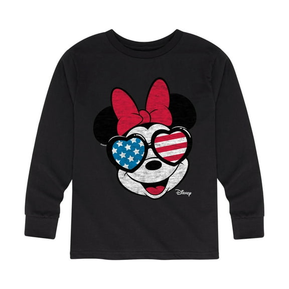 Disney - Americana - Minnie Flag Glasses - Toddler And Youth Long Sleeve Graphic T-Shirt