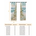 thumbnail image 6 of Coastal Beach Blackout Curtains for Bedroom, Summer Ocean Wave Starfish Coral Trees Thermal Insulated Kitchen Drapes with Grommets, Light Blocking Window Treatment, 2 Panels 52" x 72", 6 of 7