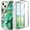 Alpine Green Marble, variant on iPhone 15 Case with Screen Protector, [Wireless Charging] Shockproof Drop Protection Dual Layer Rugged Hybid Back Cover with TPU Impact Resistant Bumper for Apple 15 2023,Alpine Green Marble