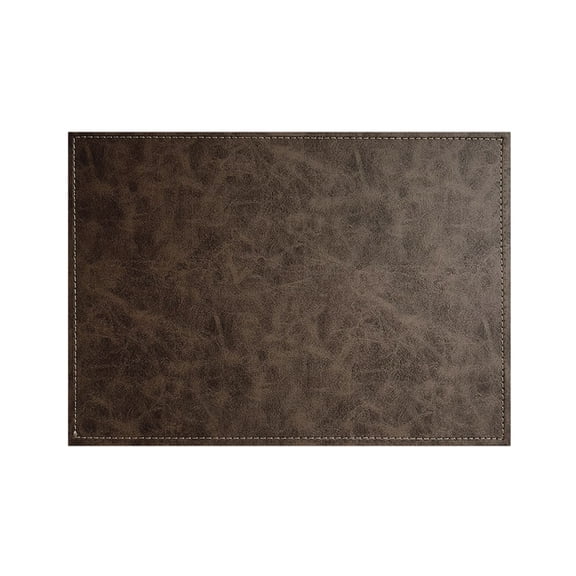 Luxurious Mocha Vegan Leather Placemats 4 Pack Look and Feel of Genuine Leather Infused with Copper