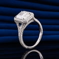 thumbnail image 5 of Bow Jewelry 1.97 Ct Radiant Cut Moissanite Wedding Rings - 14K White Gold Plated - Unique Halo Design - Splite Shank Engagement Wedding Ring - Perfect for Special Occasions and Celebrations, 5 of 9