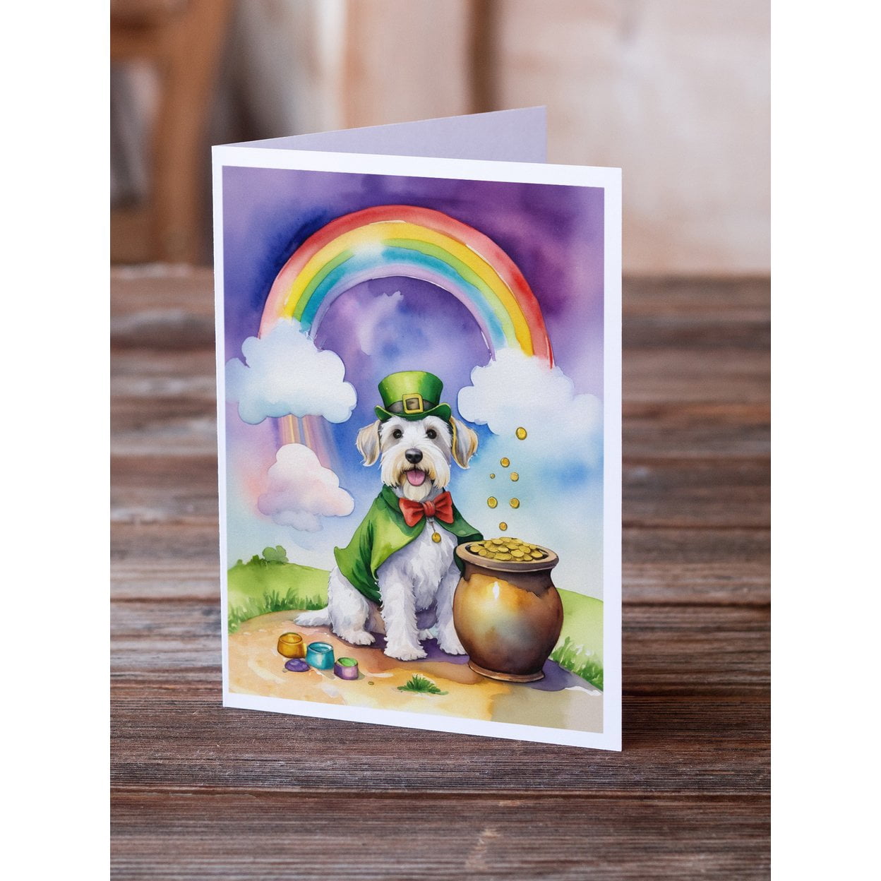 Sealyham Terrier St Patrick's Day Greeting Cards Pack of 8 7 in x 5 in