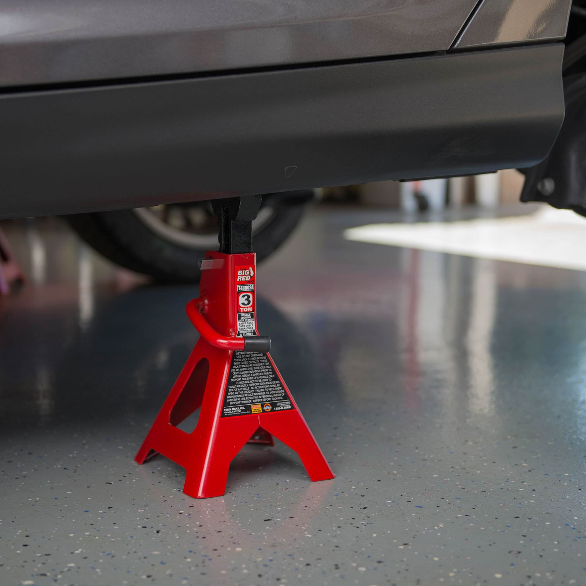 Torin T43002A Big Red Steel Jack Stands Double Locking 3 Ton Capacity 1 Pair